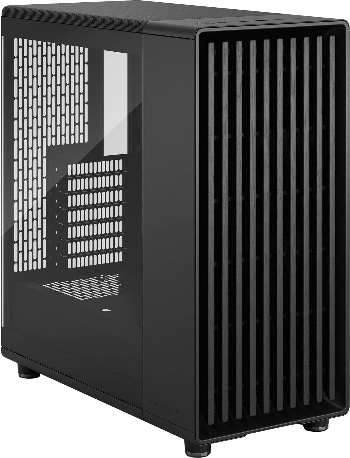 Fractal Design - North Momentum Edition Black E-ATX Chassis with Blackened Oak Front and TG Side Panel Mid Tower PC Case - Black
