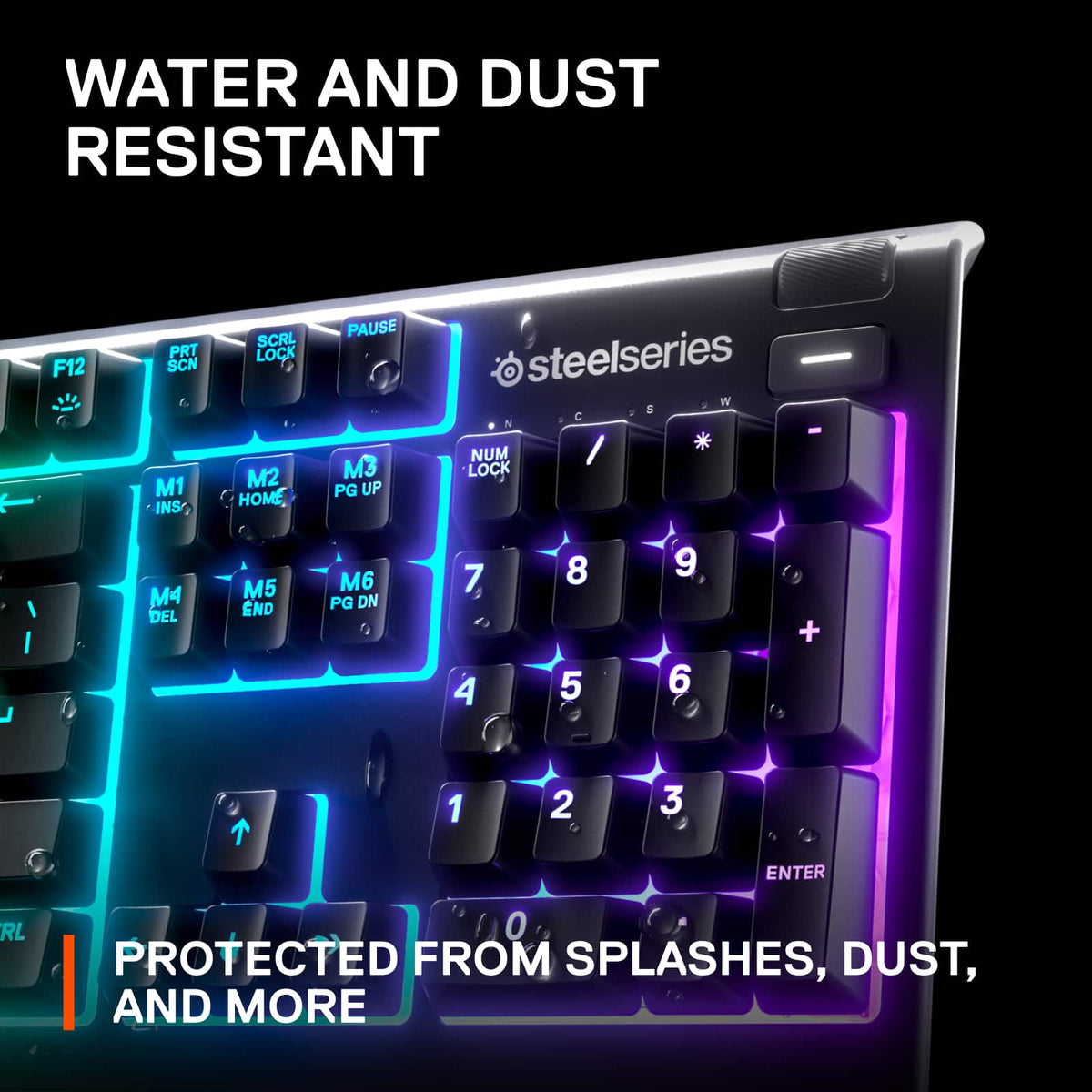 SteelSeries - Apex 3 Full Size Wired Membrane Whisper Quiet Switch Gaming Keyboard with 10 zone RGB Backlighting - Black
