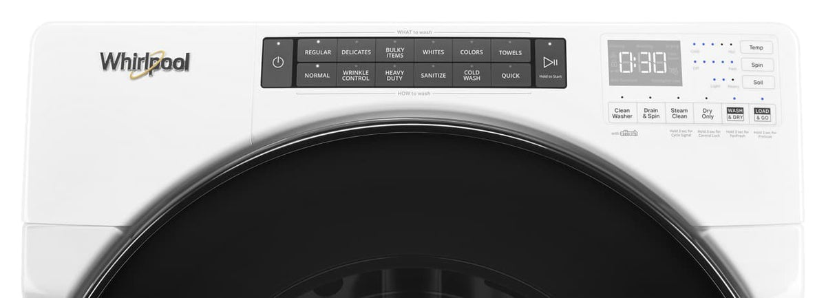 Whirlpool - 4.5 Cu. Ft High Efficiency All In One Washer/Dryer Combo with Steam and Load & Go XL Dispenser - White