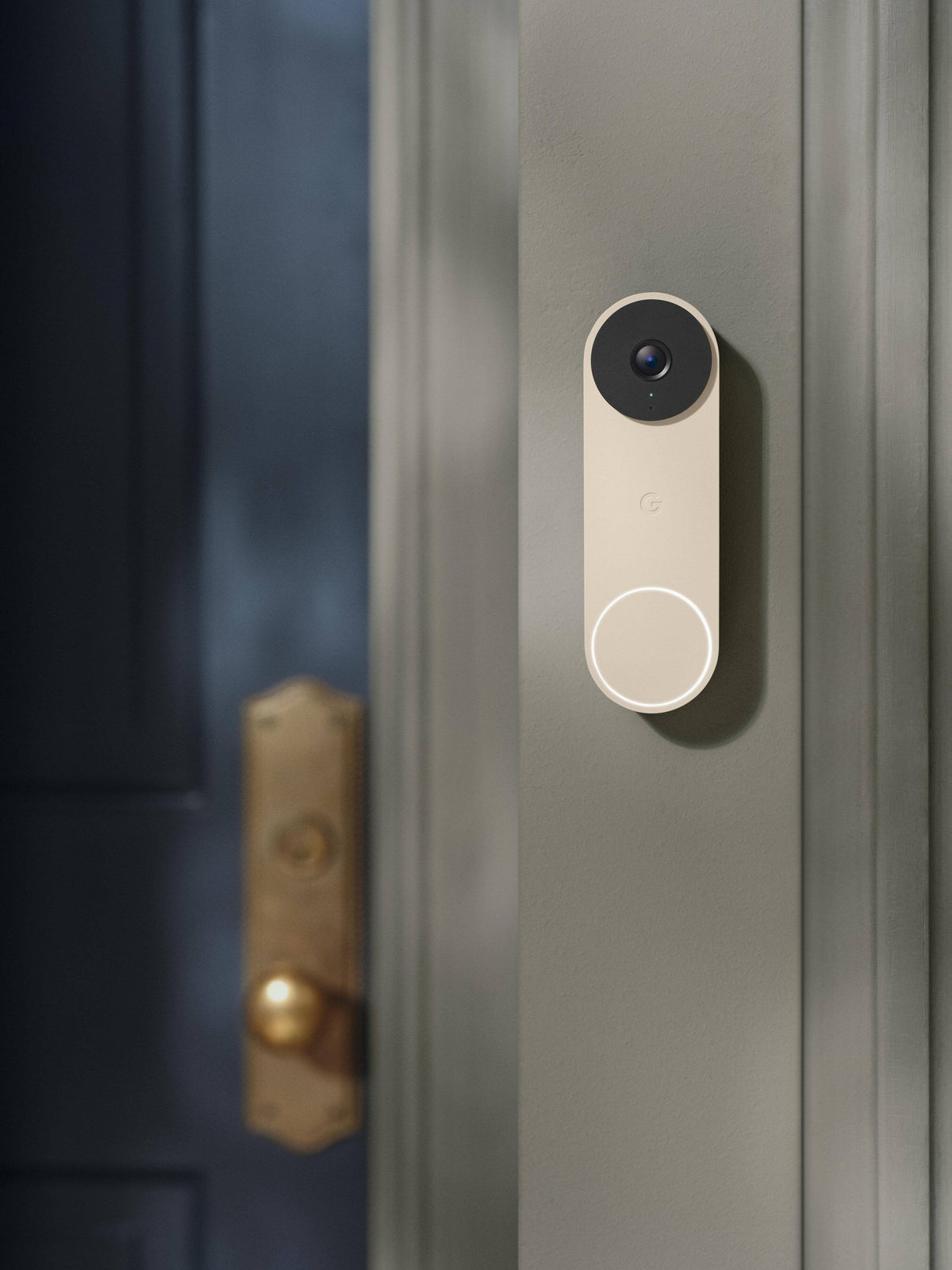 Google - Nest Doorbell (wired, 3rd gen) - Latest Model - 2K Video and Gemini - Linen