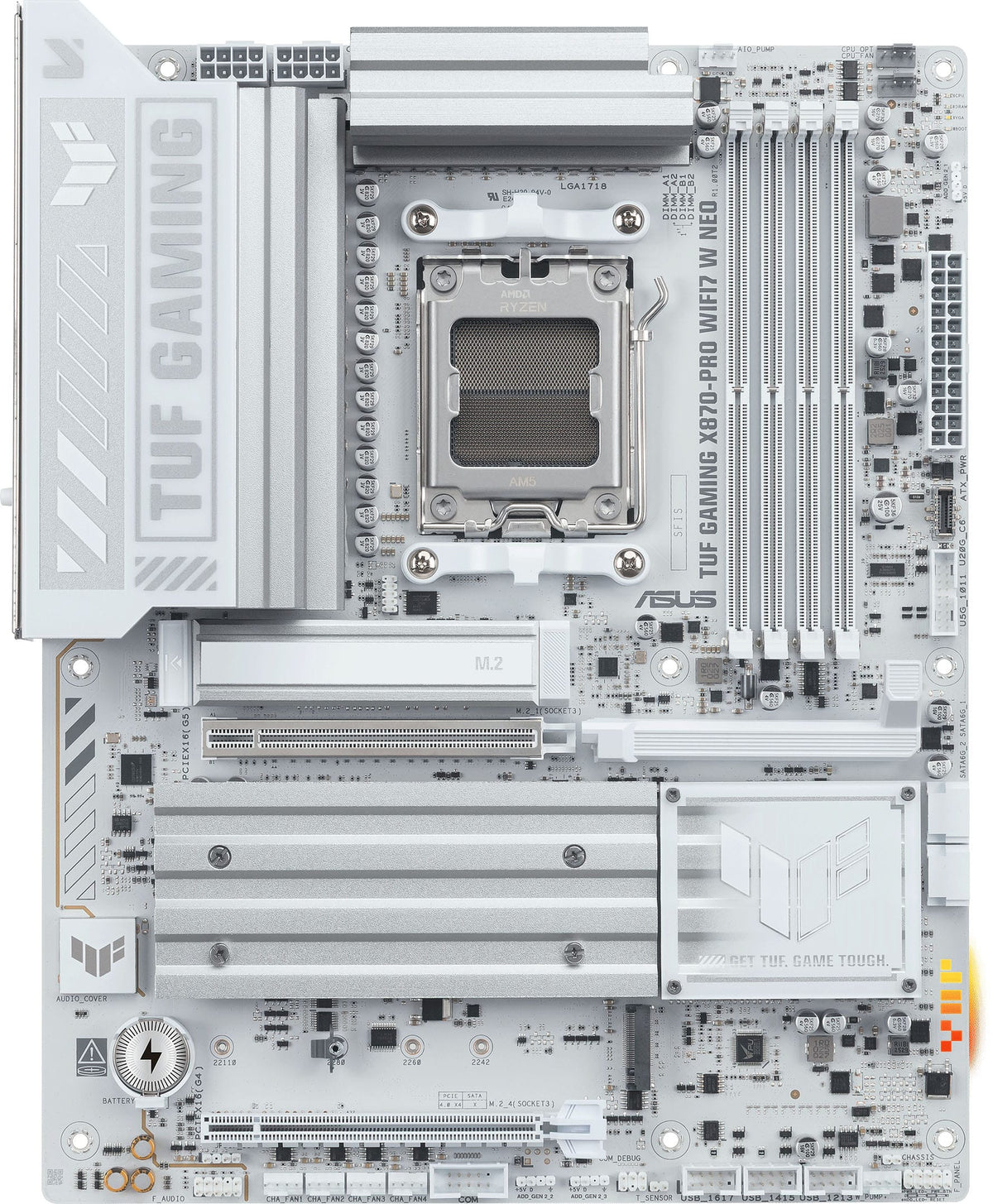 ASUS - TUF GAMING X870-PRO WIFI7 W NEO (Socket AM5) AMD X870 ATX DDR5 Wi-Fi 7 Motherboard - White