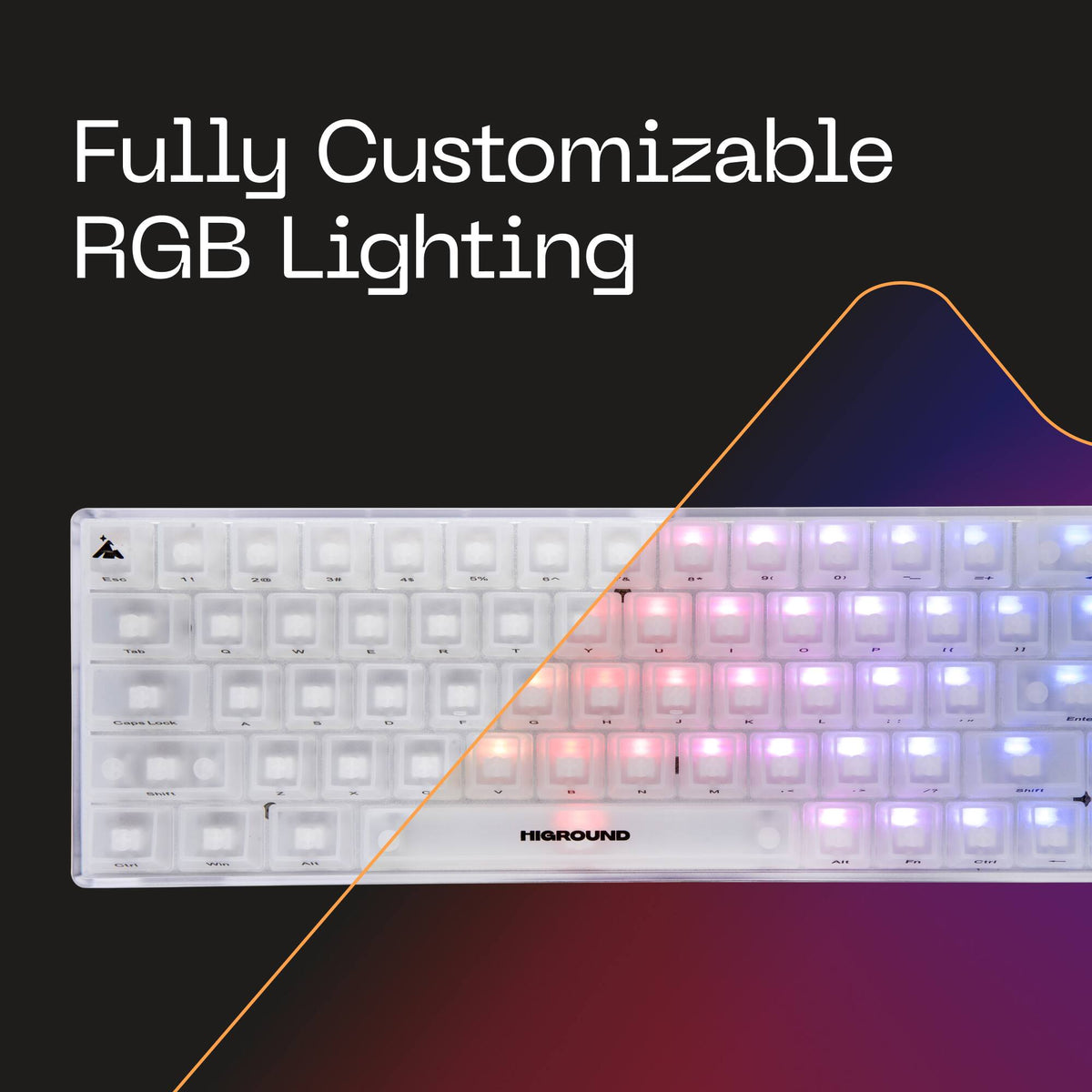 Higround - Basecamp 65 65% Wired Mechanical Lubed Flame Linear Switch Gaming Keyboard with RGB lighting - Opal