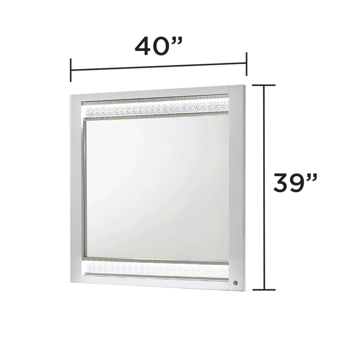 Glam - Espejo e iluminación LED (incluye solo el espejo) - Blanco