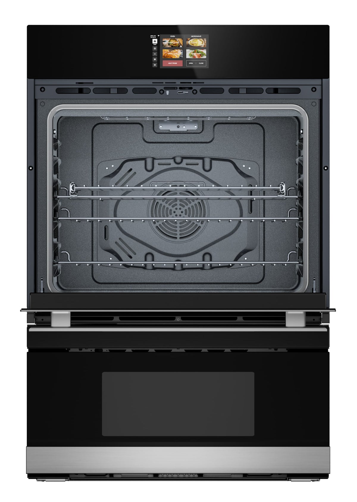 Sharp - 30 In Smart Convection Wall Oven and Microwave Drawer Combination for Single Cutout with Alexa Compatibility (SWB3085HS) - Stainless Steel