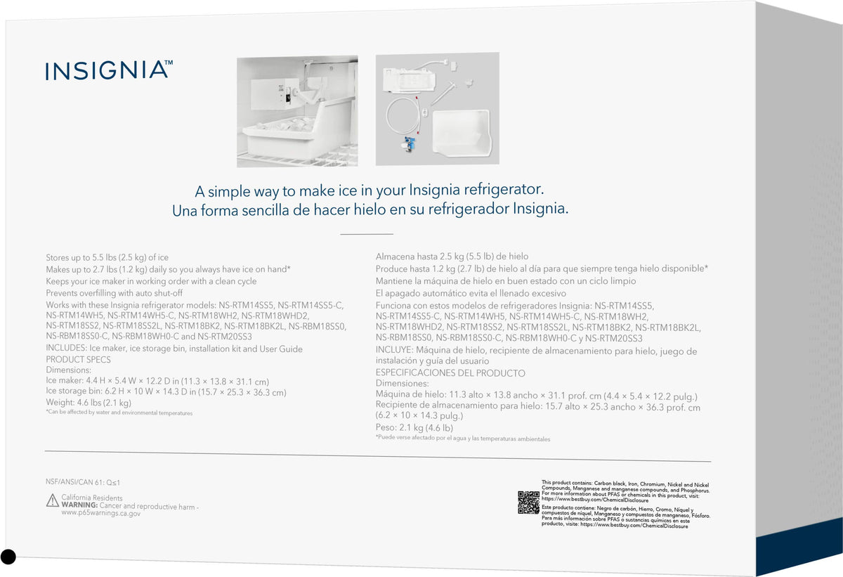 Insignia™ - Ice Maker Kit for Select Insignia 18 Cu. Ft. Refrigerators - White