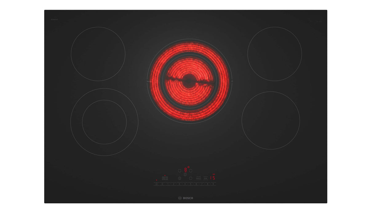 Bosch - 800 Series 30 In. Wide Built-In Electric Cooktop with 5 elements and SpeedBoost - Black