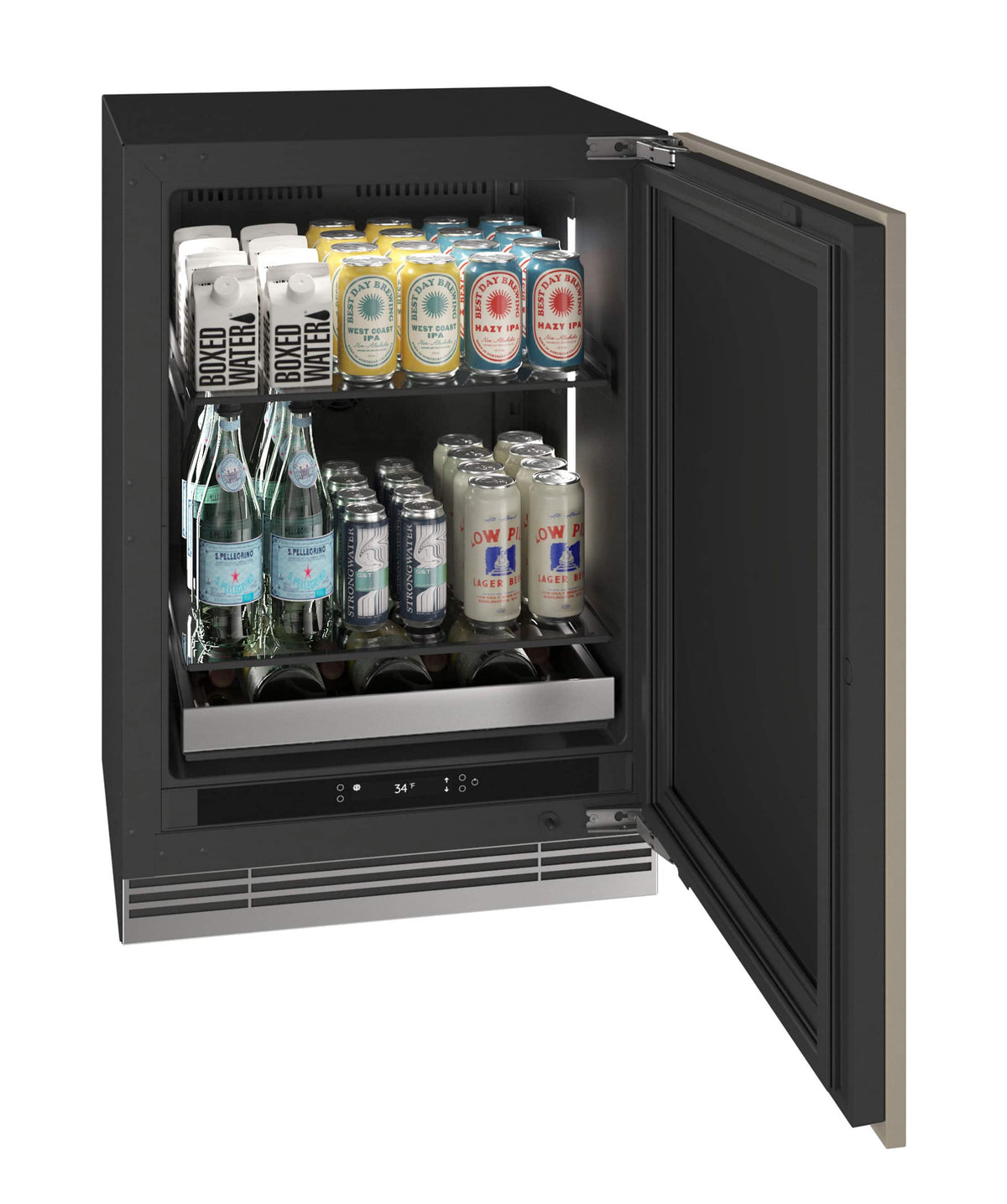 U-Line - 24"W. 5.1 Cu.Ft. Built-In Panel Ready Compact Beverage Center - Custom Panel Ready