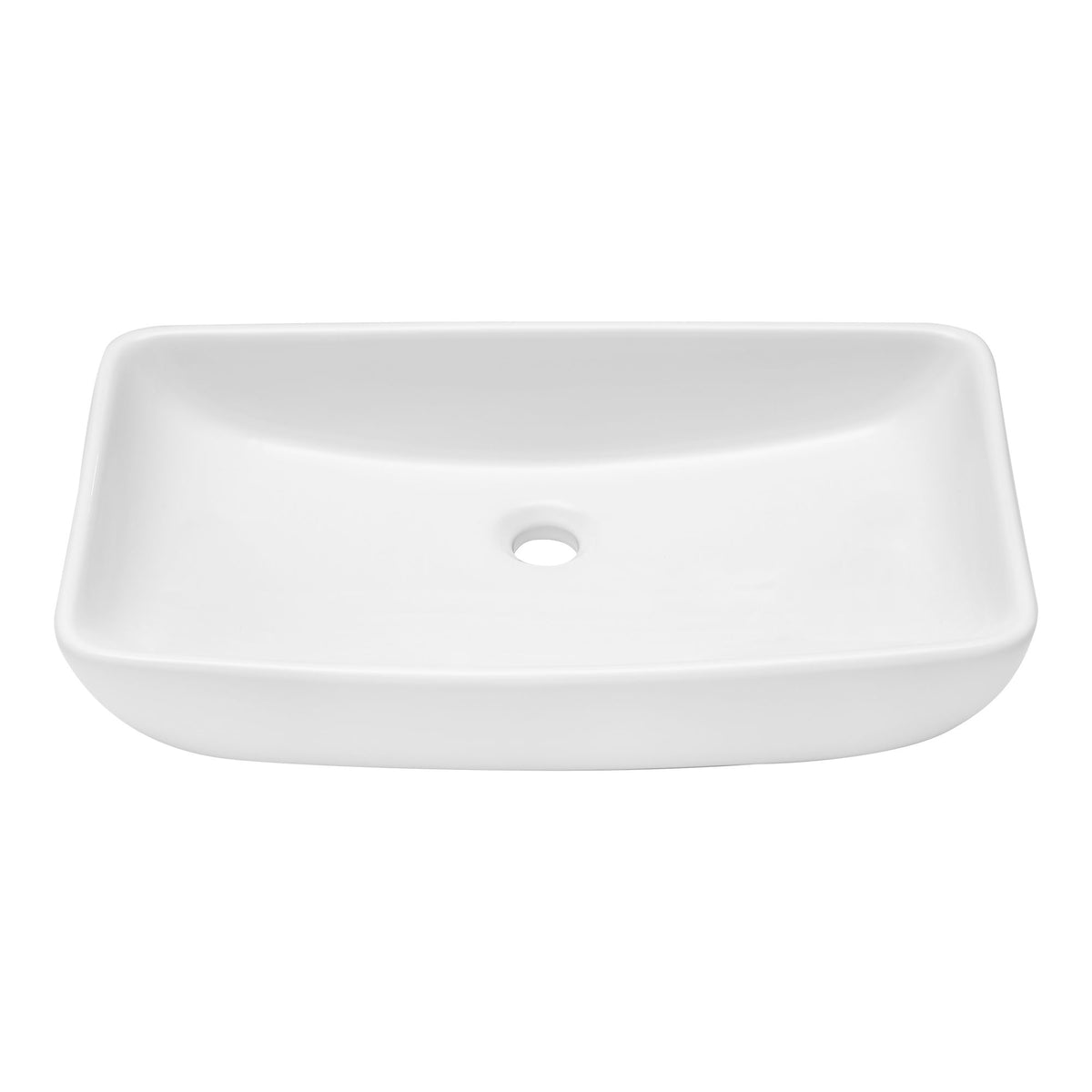 Rectangular Vessel Bathroom Sink - White