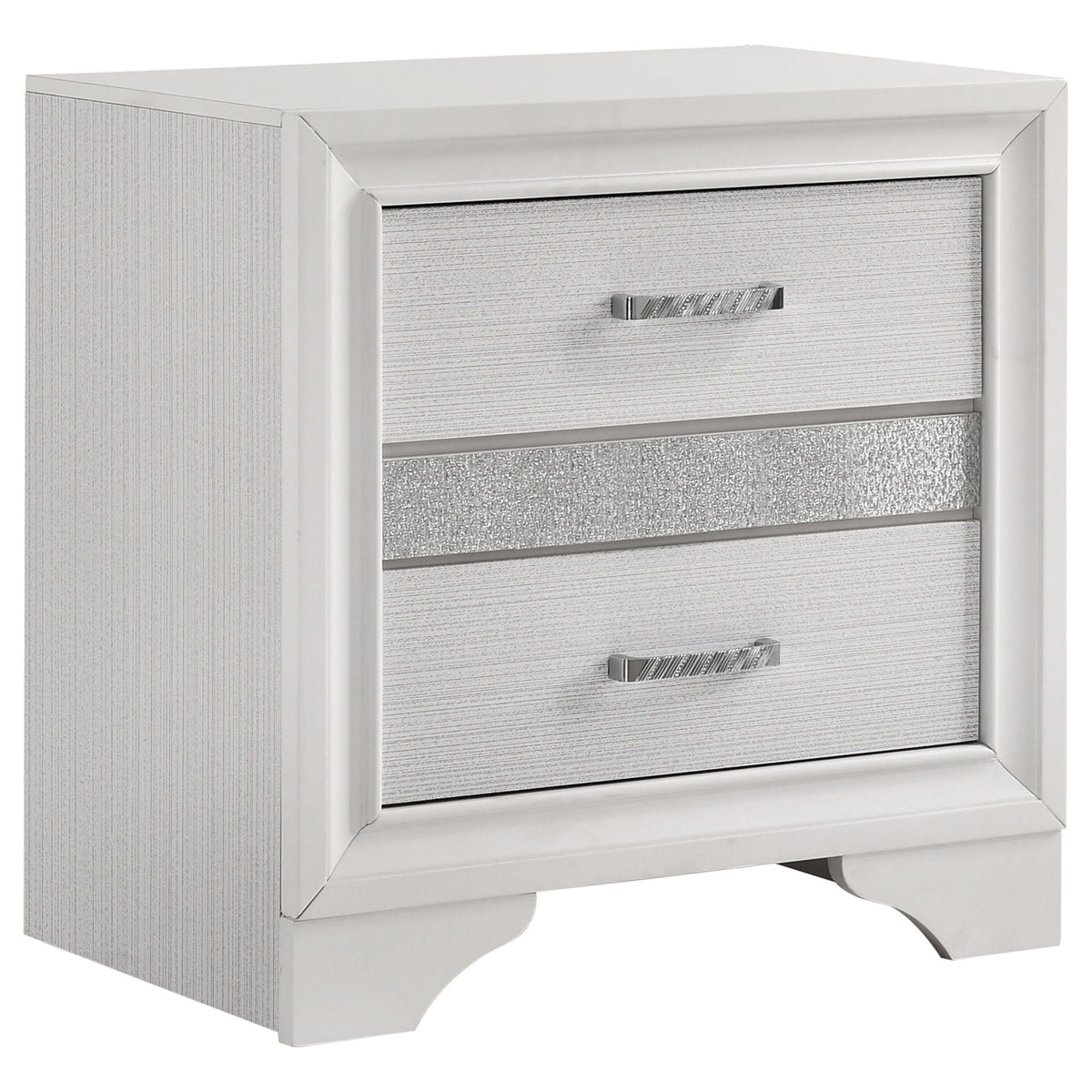 Transitional 2 Drawer Nightstand With Hidden Jewelry Tray