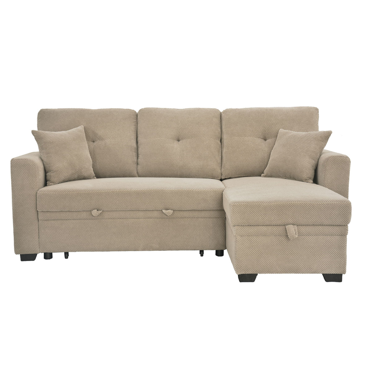 Sofá seccional cama con nido extraíble, chaiselongue reversible