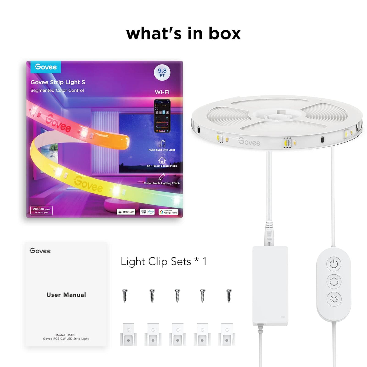 Govee - 9.8ft Wi-Fi RGBICW LED Strip Light - Multi