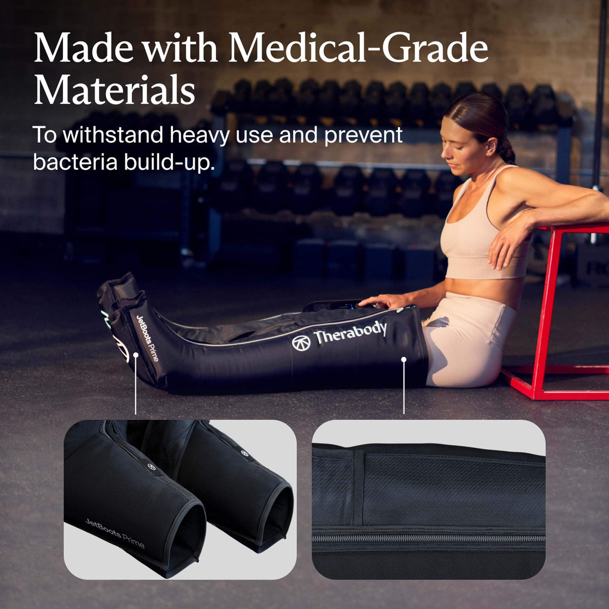Therabody - JetBoots Prime - Ultra-Portable Wireless Compression Boots For Easy Leg Recovery - Short - Black
