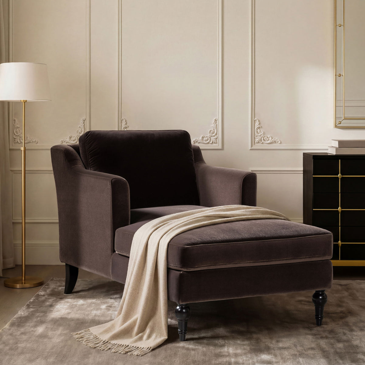 Josephine - Chaise longue tapizada