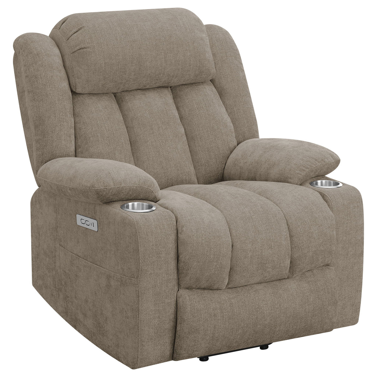 Beca - Sillón reclinable eléctrico tapizado con reposavasos y carga USB