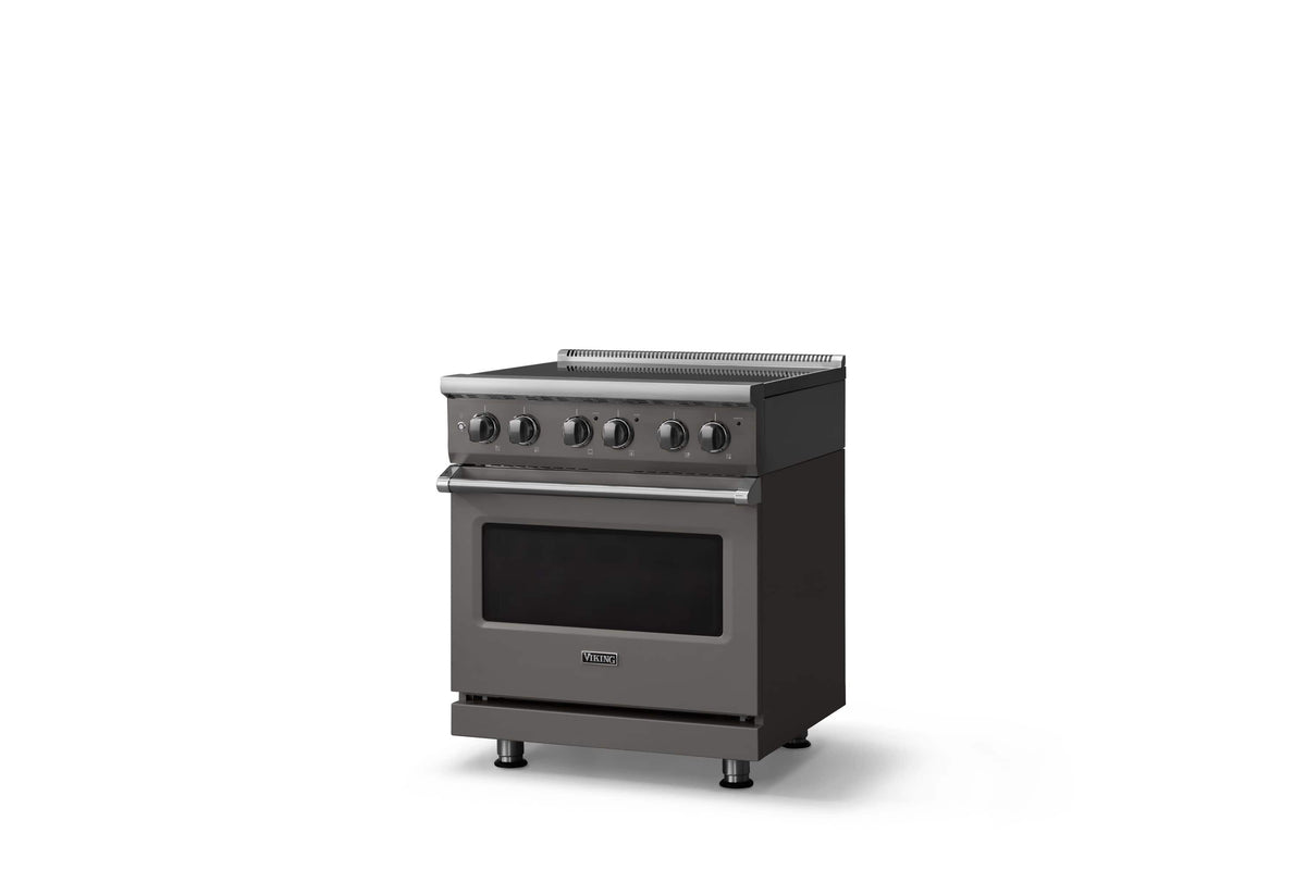 Viking - 30 in. Wide 4 Elements Pro 5 Series 4.7 Cu. Ft. Freestanding Electric Convection Range - Damascus Gray