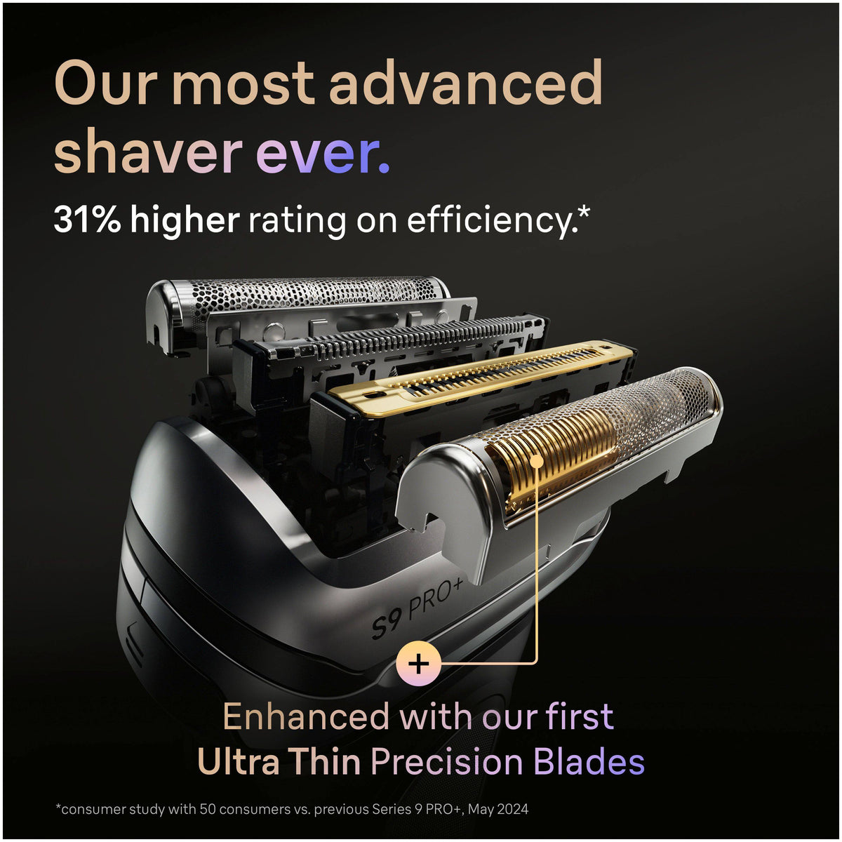Braun - Series 9 PRO+ Men's Electric Shaver Head Replacement 96M Electric Shavers - Silver