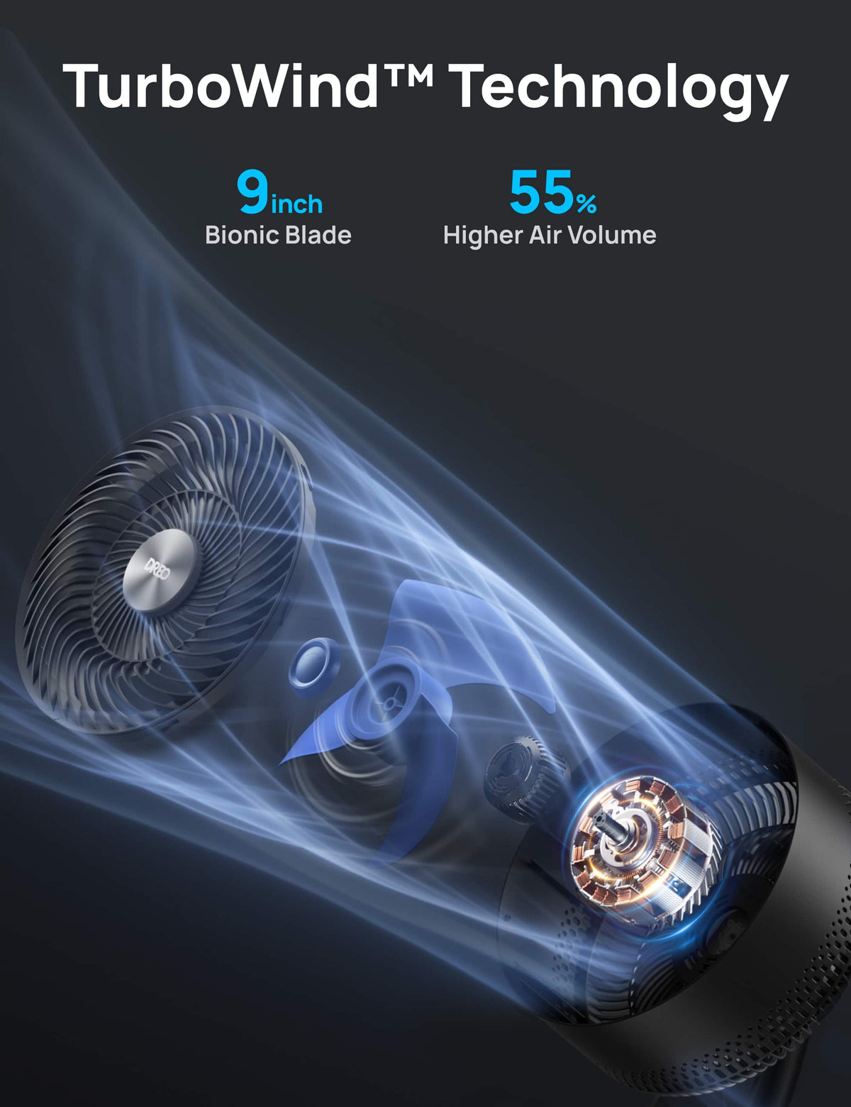 DREO - TurboPoly Fan 362S - Gray