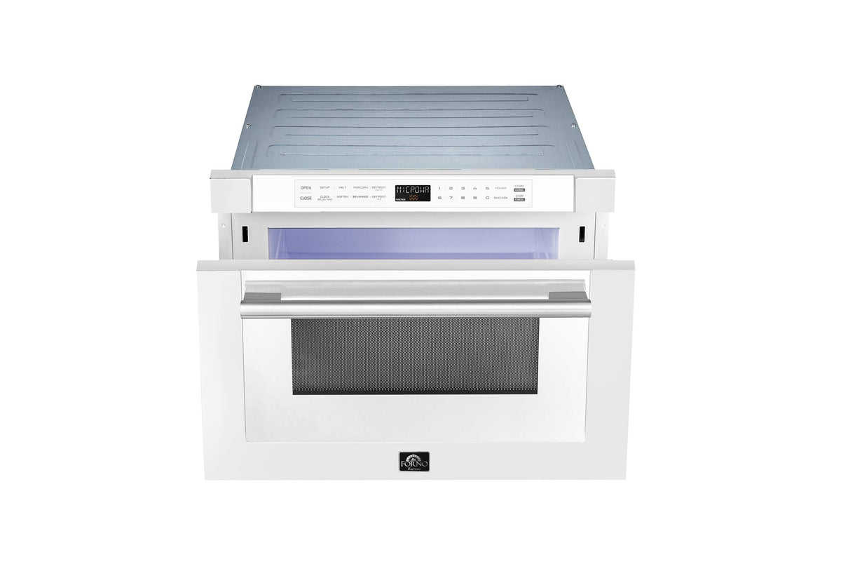 Forno Appliances - Capoliveri Espresso 1.2 cu. ft. Built-In Microwave Drawer with Sensor Cooking and Auto-Touch Feature - White