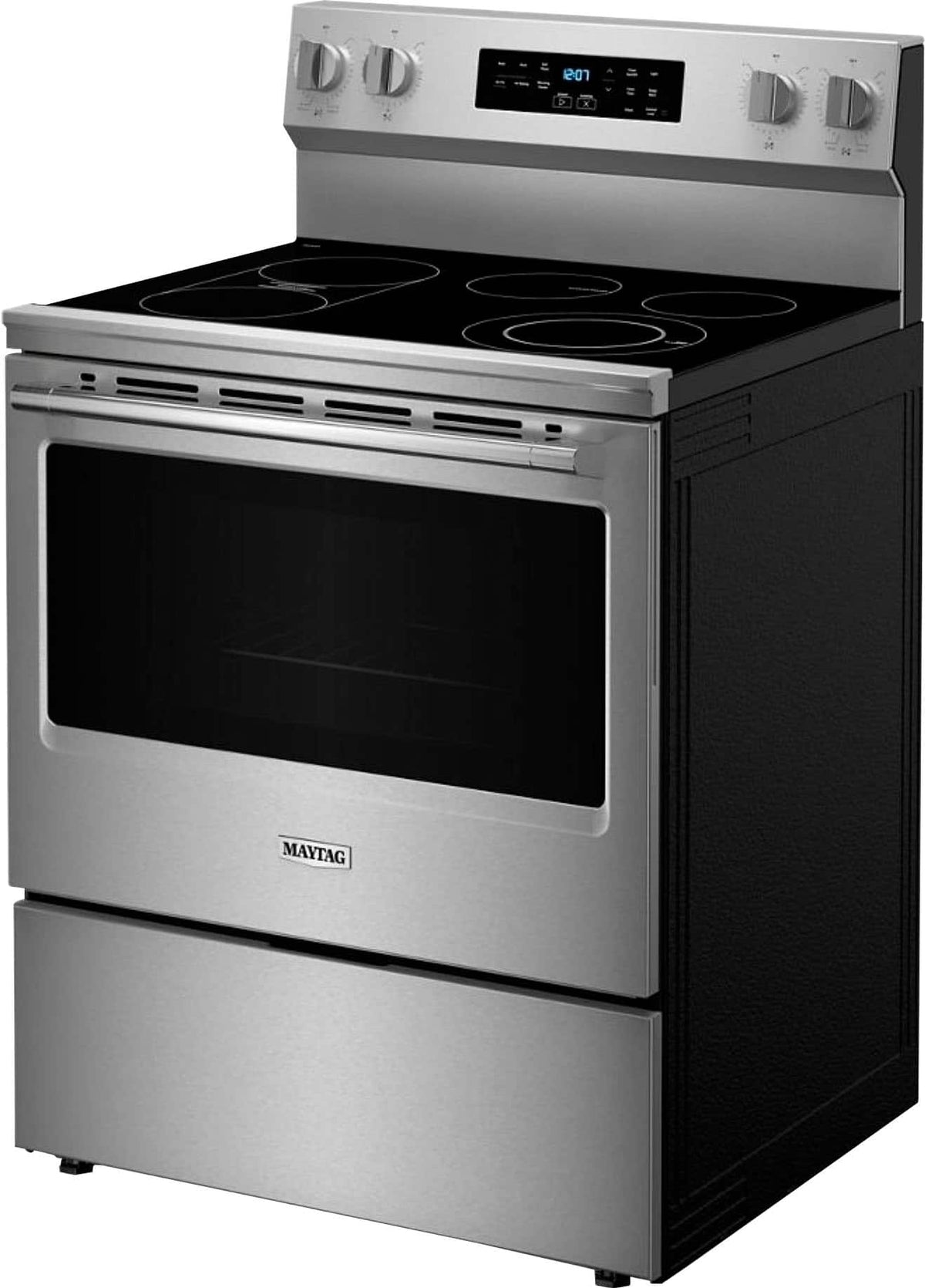 Maytag - 30 in. Wide 5 elements 5.3 cu. ft. Electric Range With No Preheat Air Fry and Air Baking - Stainless Steel
