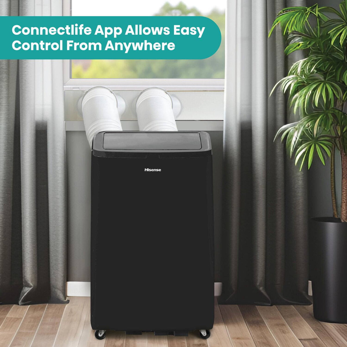 Hisense - 10,000 BTU Smart Portable Inverter Air Conditioner with Wi-fi and Remote Control - Black