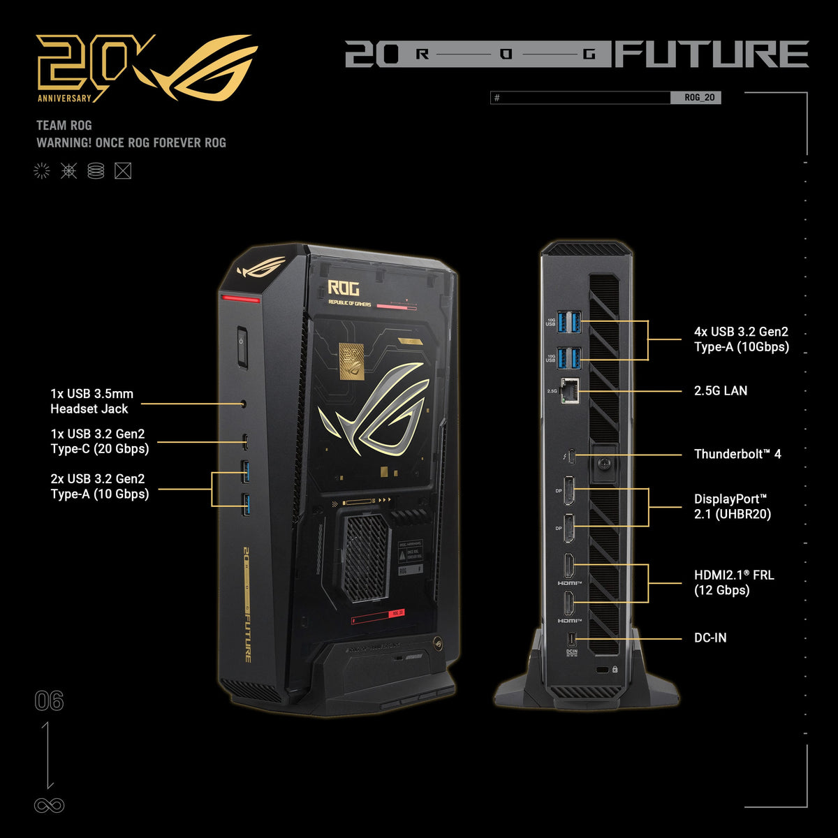 ASUS - ROG NUC 16 Edition 20 Gaming Mini Desktop - Intel Core Ultra 9 (2026) - 64GB Memory - GeForce RTX 5090 - 2TB Storage - Black