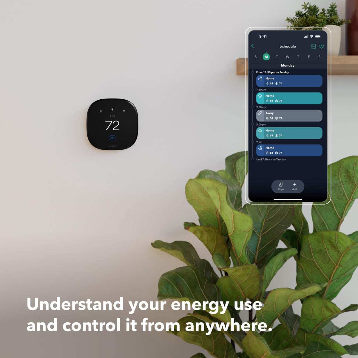 ecobee - Smart Thermostat Enhanced, Programmable Wifi Thermostat - Black