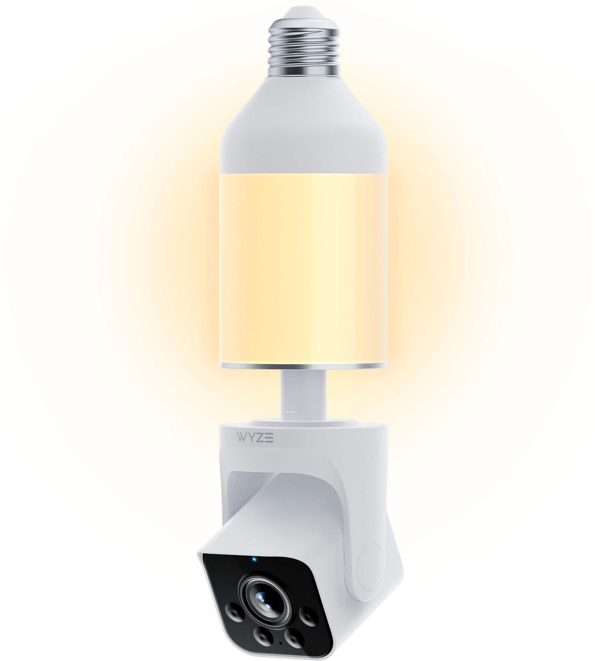 Wyze - Bulb Cam 2K Smart Lightbulb Wi-Fi Security Camera with Color Night Vision, Dimmable 800 Lumen LED, E26 Socket - White