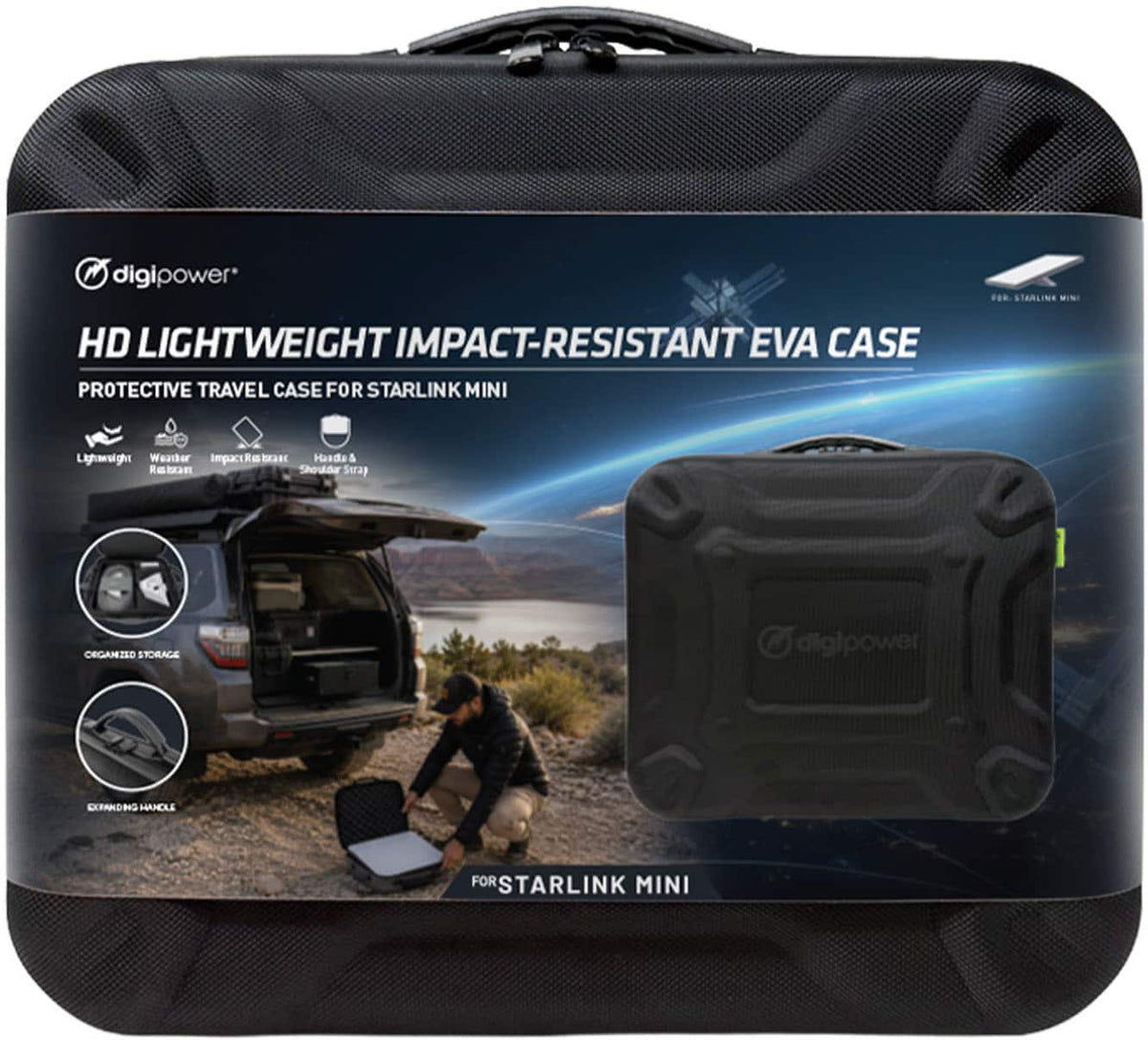 Digipower - Shockproof EVA Travel Case for Starlink Mini - Black