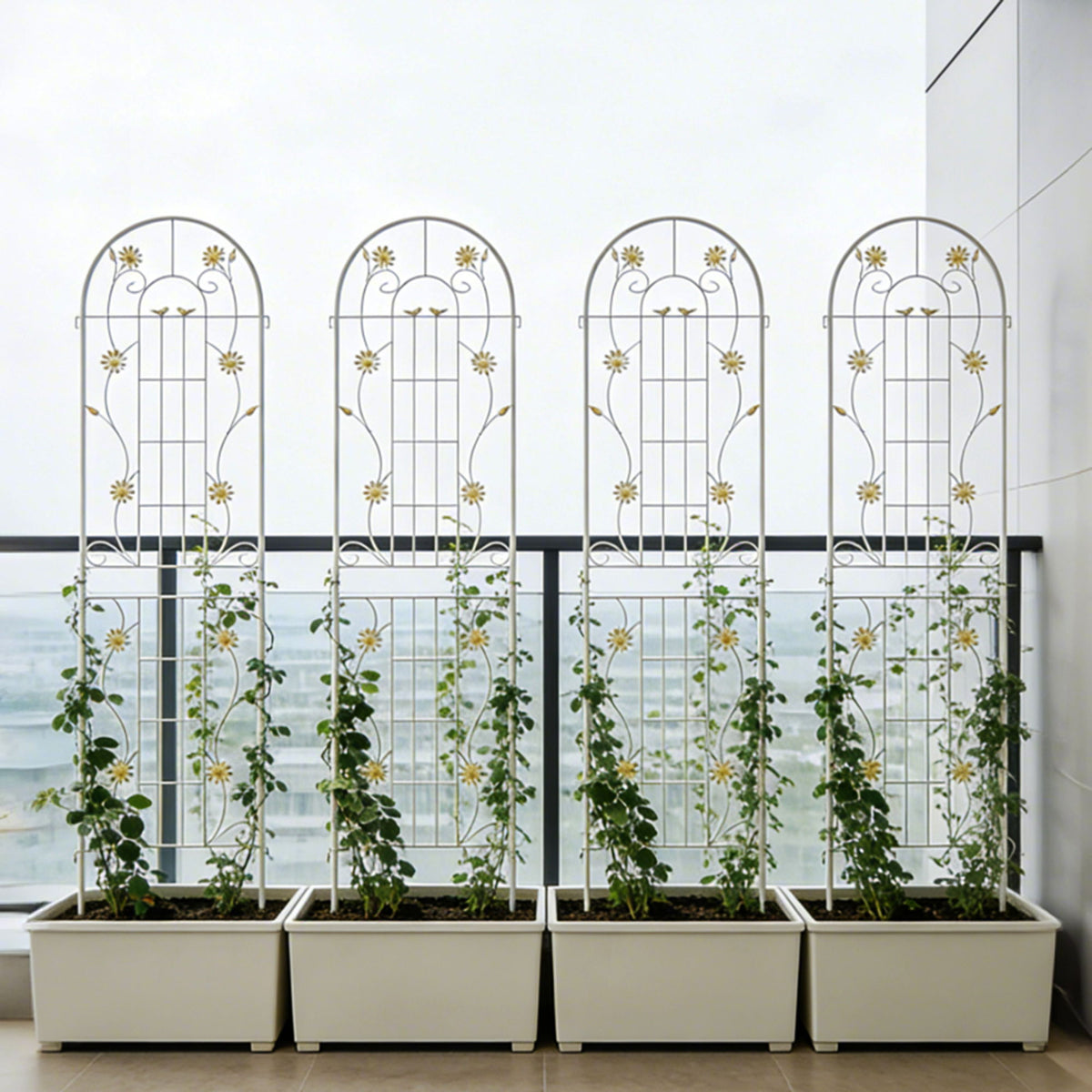Enrejado de metal para jardín, enrejado inoxidable para plantas trepadoras, soporte para flores de exterior
