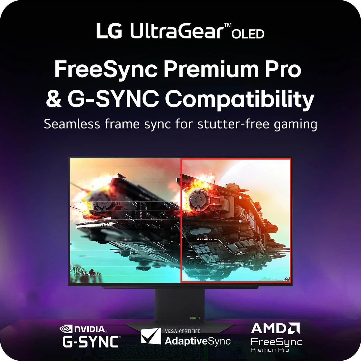 LG - UltraGear 32" OLED Dual Mode (4K UHD 240Hz, FHD 480Hz) 0.03ms G-SYNC Compatible, AMD FreeSync Premium Pro Gaming Monitor - Black