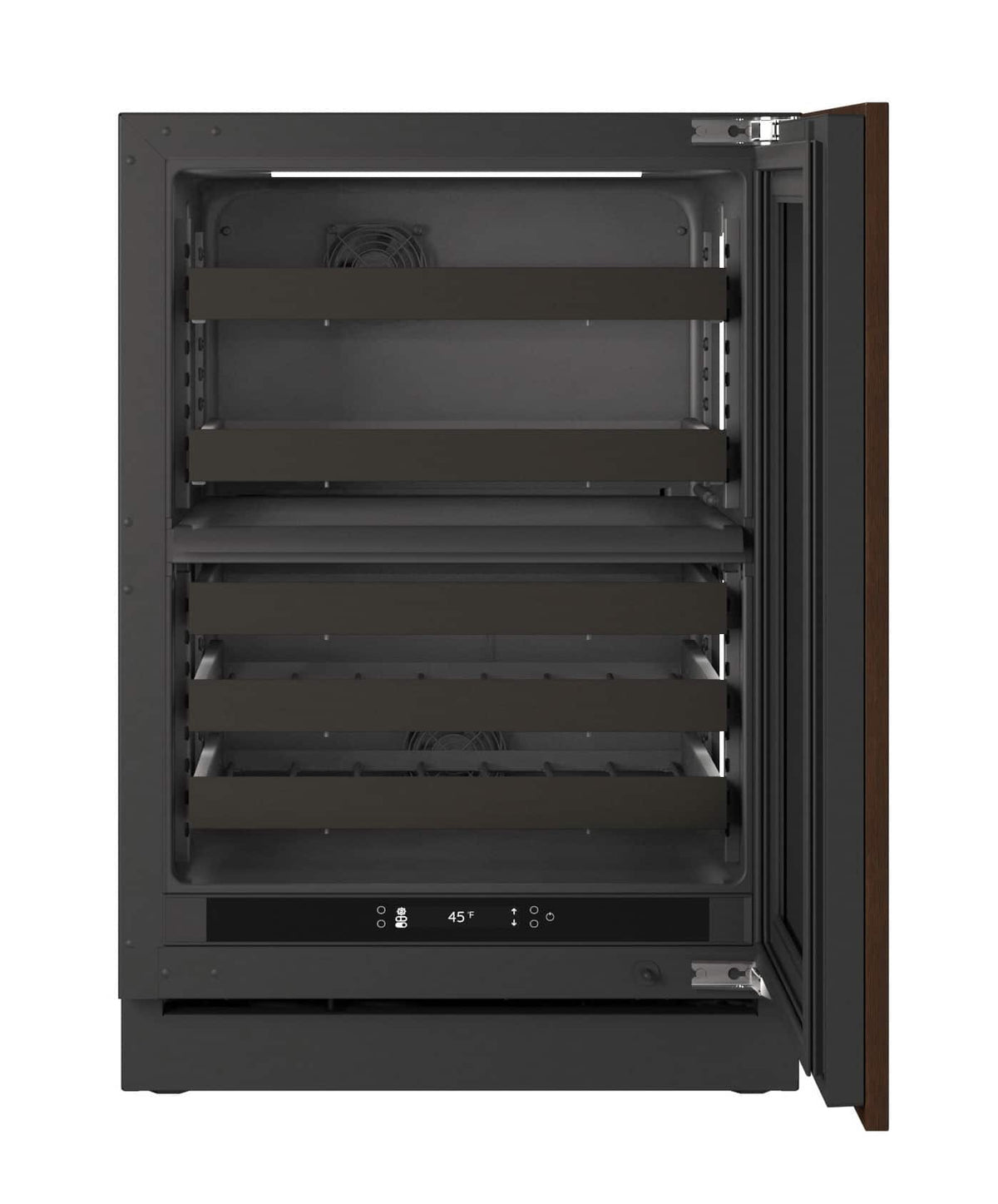 U-Line - 24"W. 4.6Cu.Ft. Built-In Dual-Zone Beverage Center-Panel Ready - Integrated Solid