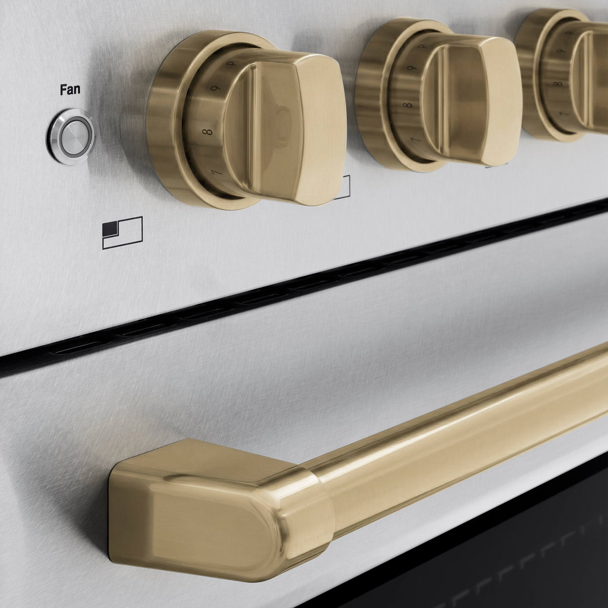 ZLINE - 36 in. Wide 5 Elements Autograph 5.2 cu. ft. Paramount Freestanding Induction Range in Satin Steel with Bronze Accents - Satin Stainless Steel