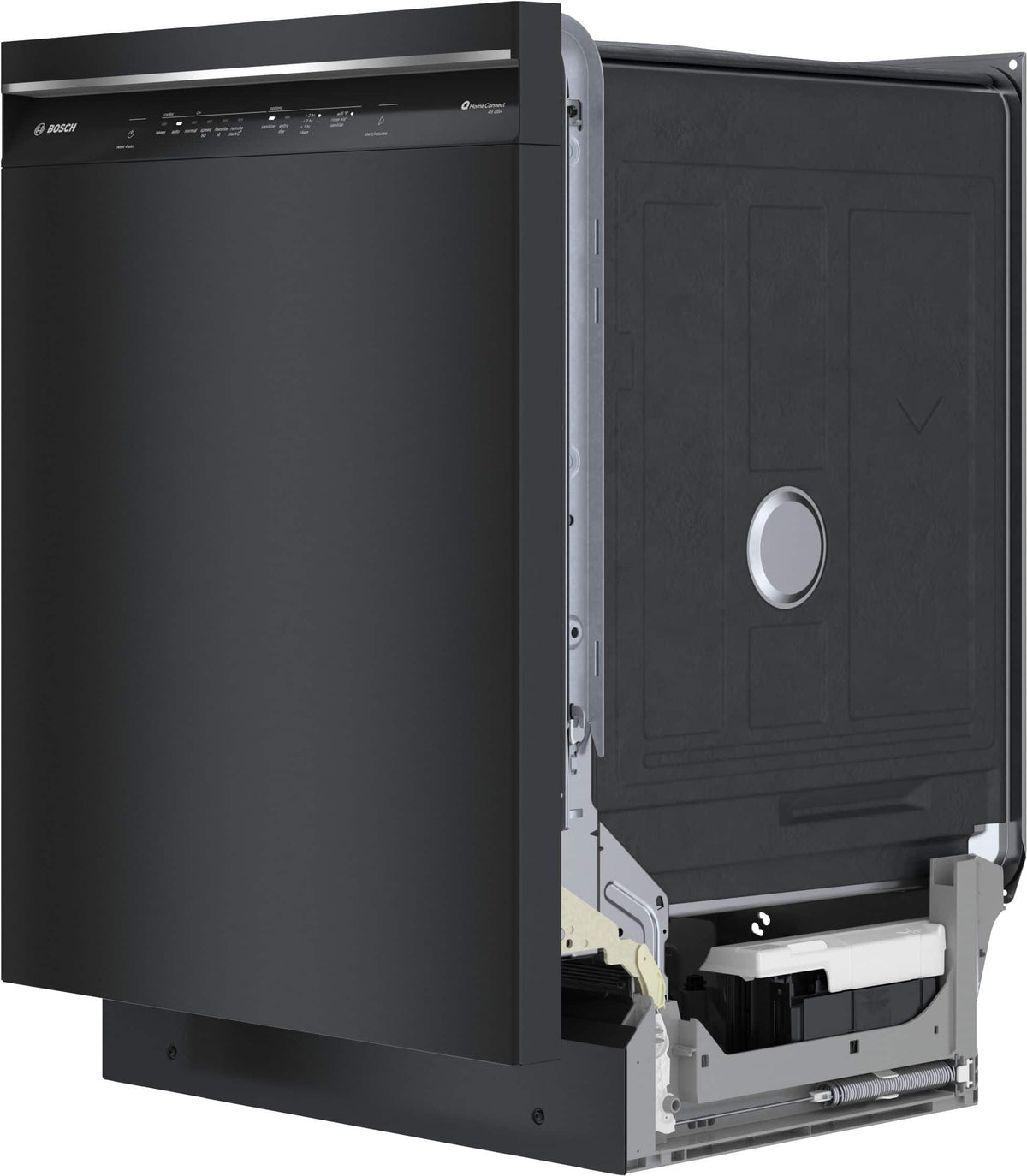 Bosch - 300 Series 24" Front Control Smart Built-In Stainless Steel Tub Dishwasher with 3rd Rack, 46dBA - Black