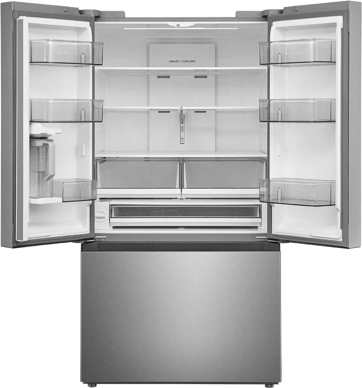 Midea - 32 cu. ft. Standard-Depth PLUS™ French Door Refrigerator + Water2Ways™ + Dual Icemaker + Extra-Large Capacity - Stainless Steel