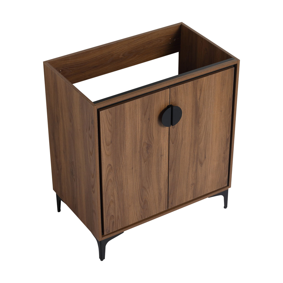 Mueble de baño moderno con puertas de cierre suave y construcción de madera diseñada