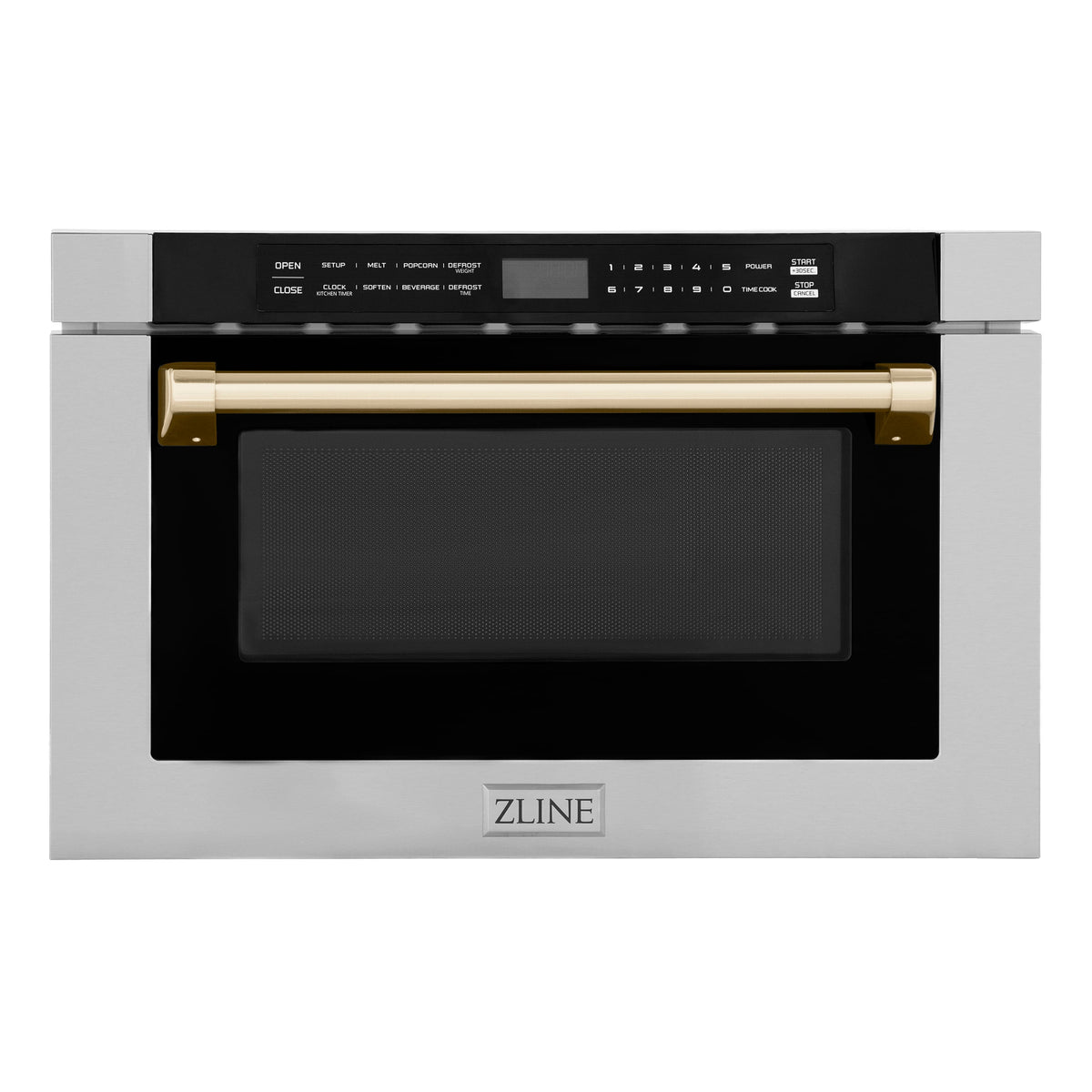 ZLINE - Autograph Edition 24 in. 1.2 cu. ft. Built-in Microwave Drawer in Stainless Steel and Polished Gold Accents - Stainless Steel and Gold Accents