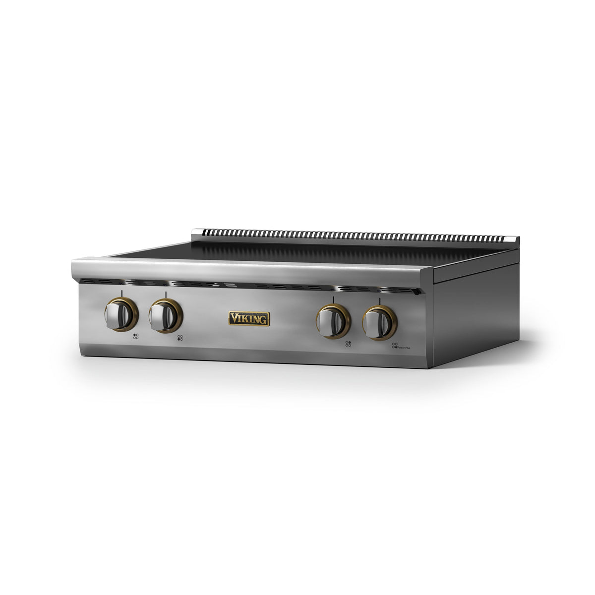 Viking - 30 in. Wide 4 Element Electric Induction Rangetop - w/Brushed Brass - Stainless Steel
