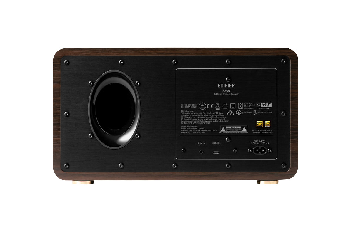 Edifier - S300 Tabletop Wireless Speaker (Each) - Black Walnut