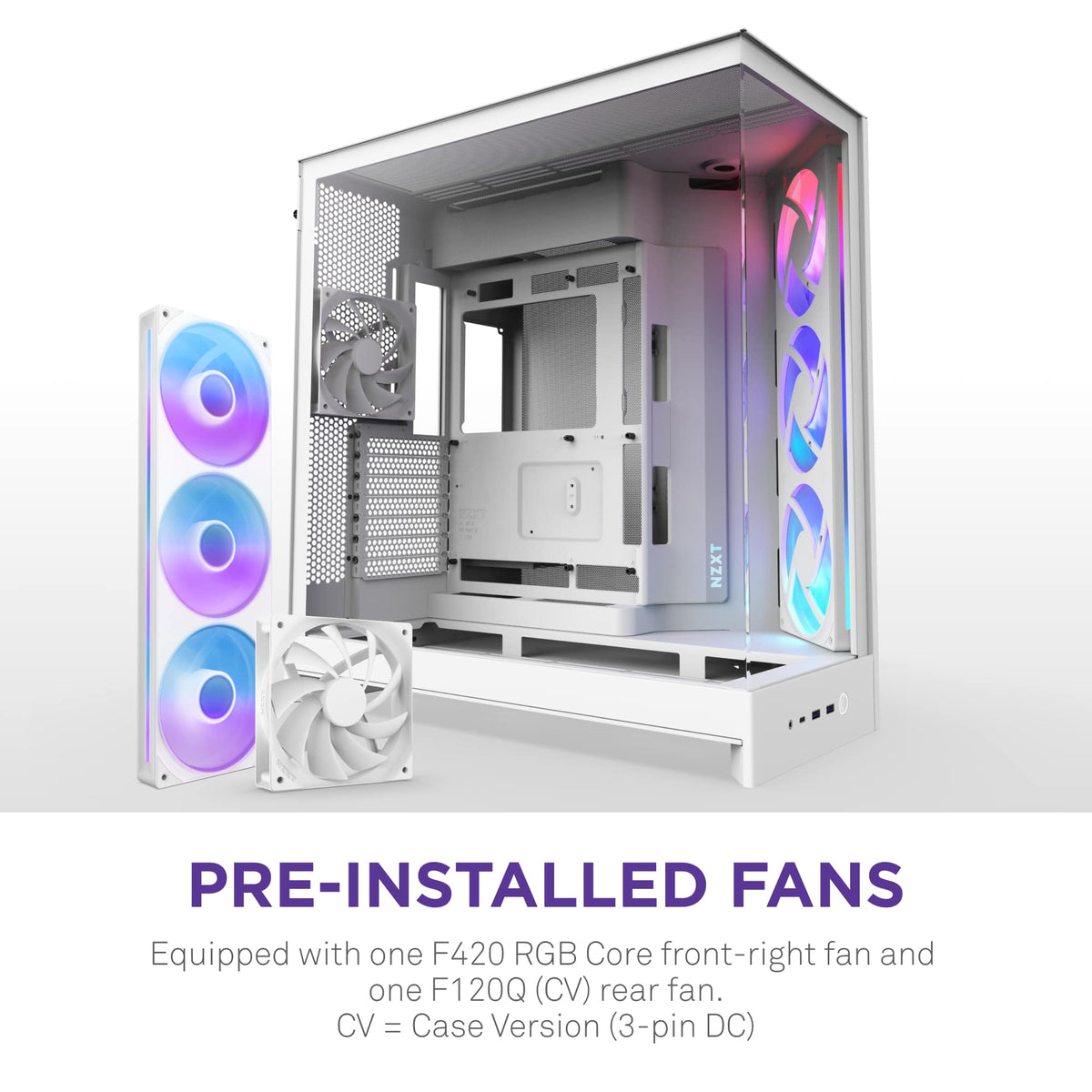 NZXT - H9 Flow RGB 2025 ATX Mid-Tower Dual-Chamber PC Case - White