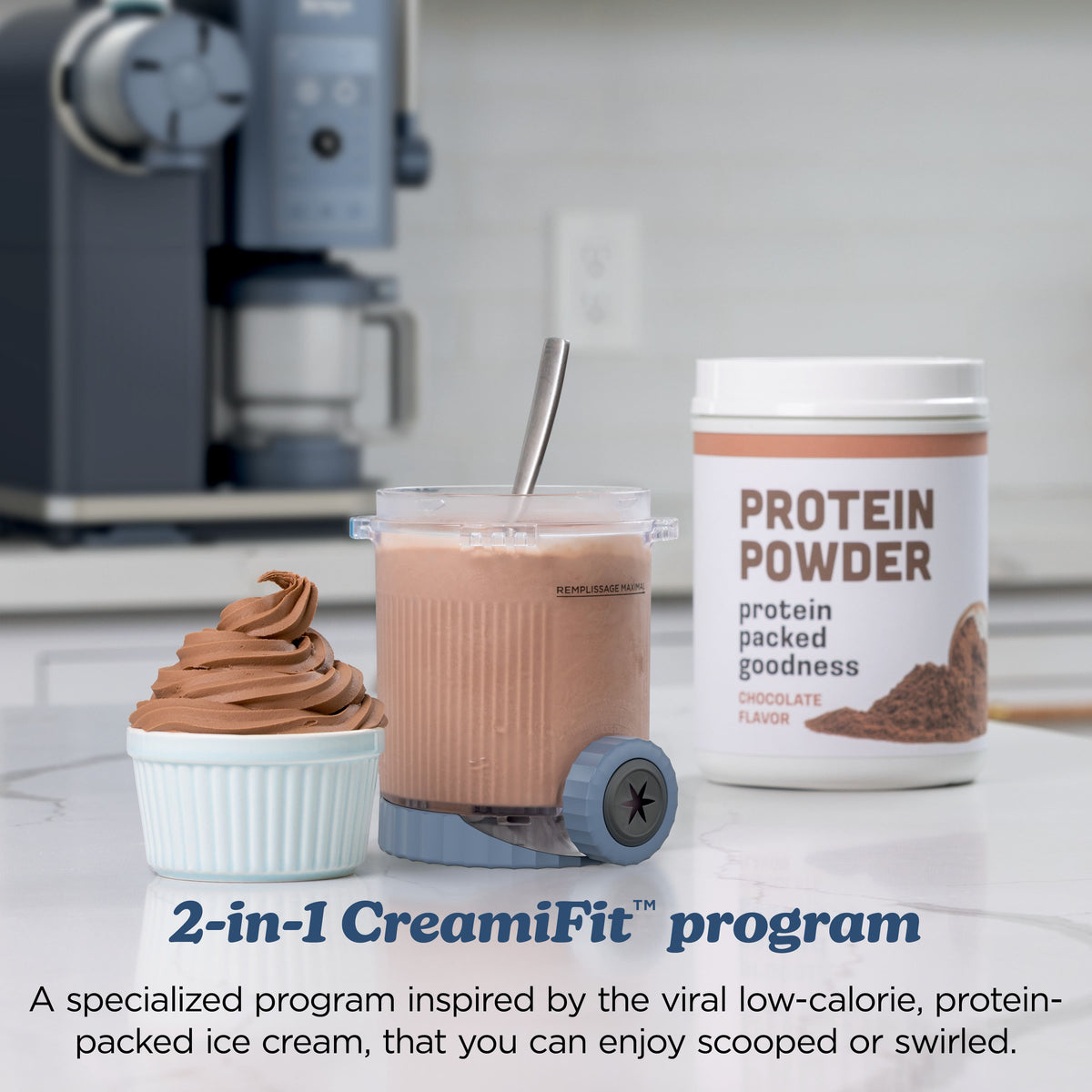 Ninja - CREAMi Scoop & Swirl Ice Cream & Soft Serve Maker, 13 One-Touch Programs - Navy