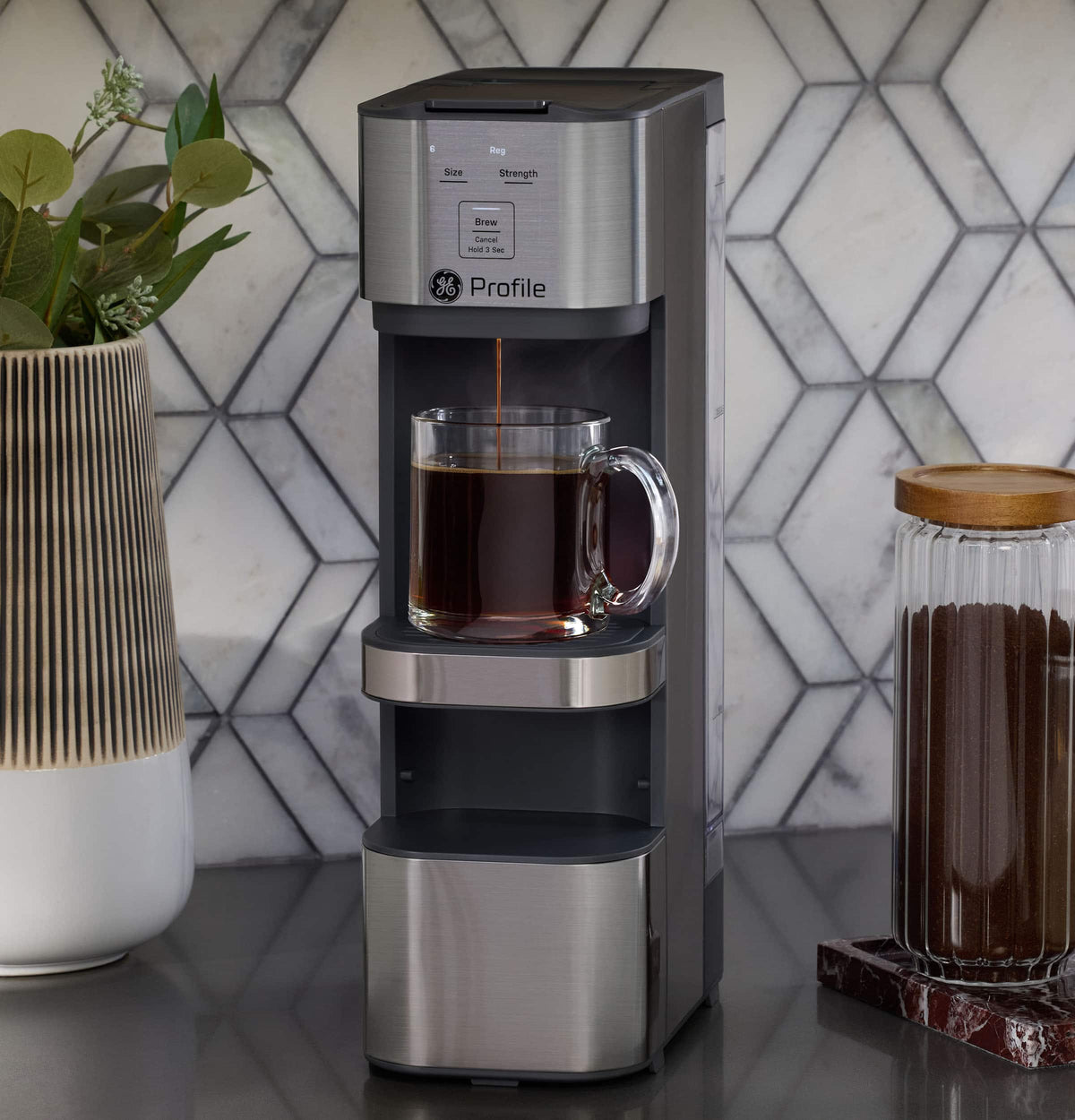 GE Profile - Brewpal Single-Serve Coffee Maker - Stainless Steel