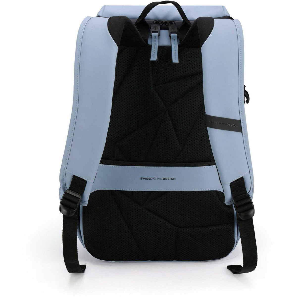 Swissdigital Design - LAMONE L LED TSA-Friendly Water-Resistant Backpack With USB Charging Port RFID Protection and Fits Up to 16″ Laptop - Light Blue