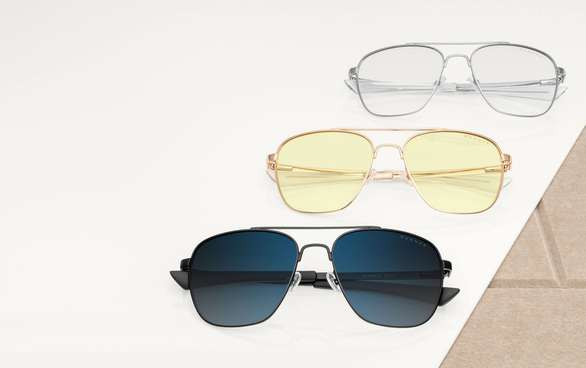 GUNNAR - Mustang Computer Glasses with Blue Light Reduction, Sun Lenses - Onyx