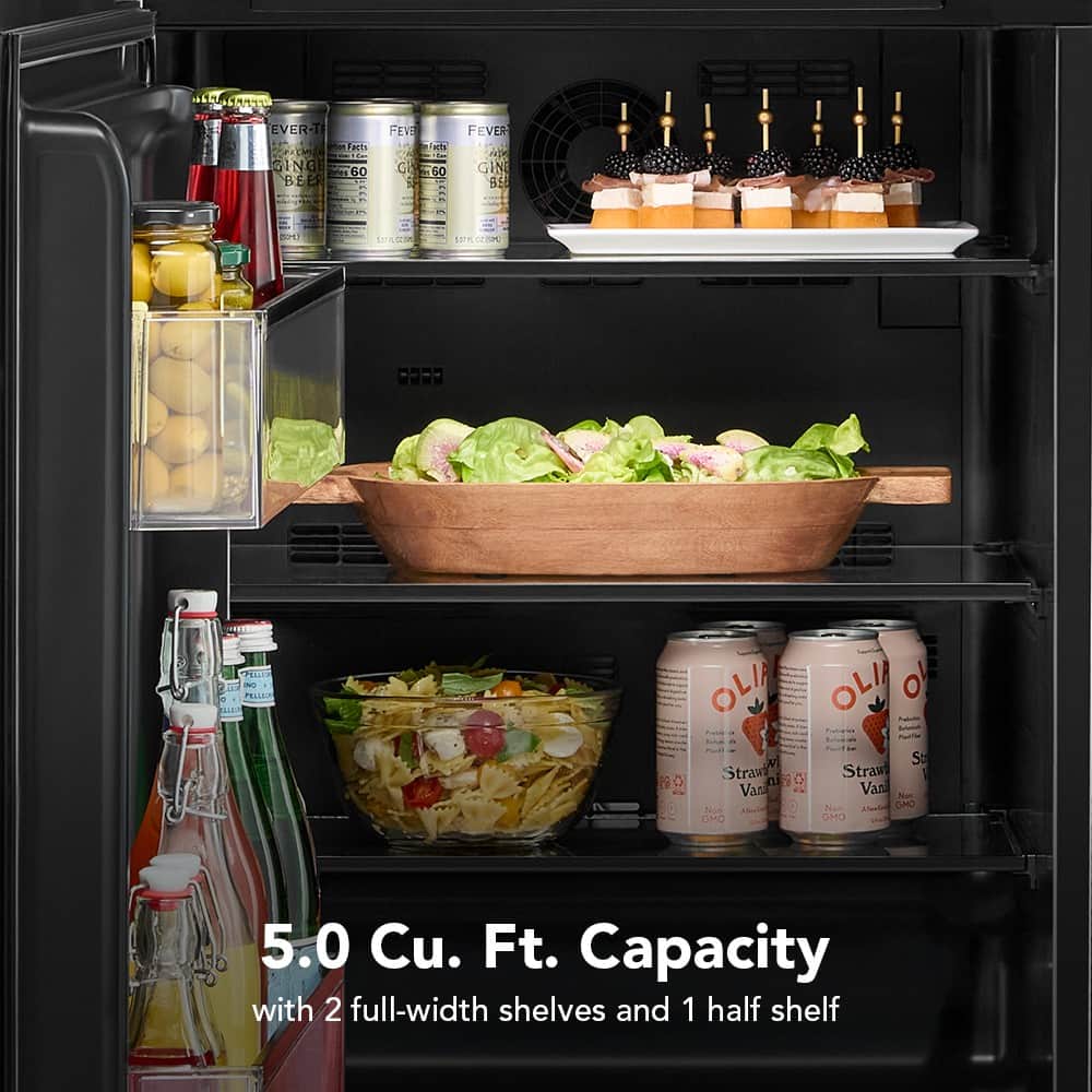 KitchenAid - 5.0 Cu. Ft. Undercounter Refrigerator - Black Cabinet/Stainless Steel Doors