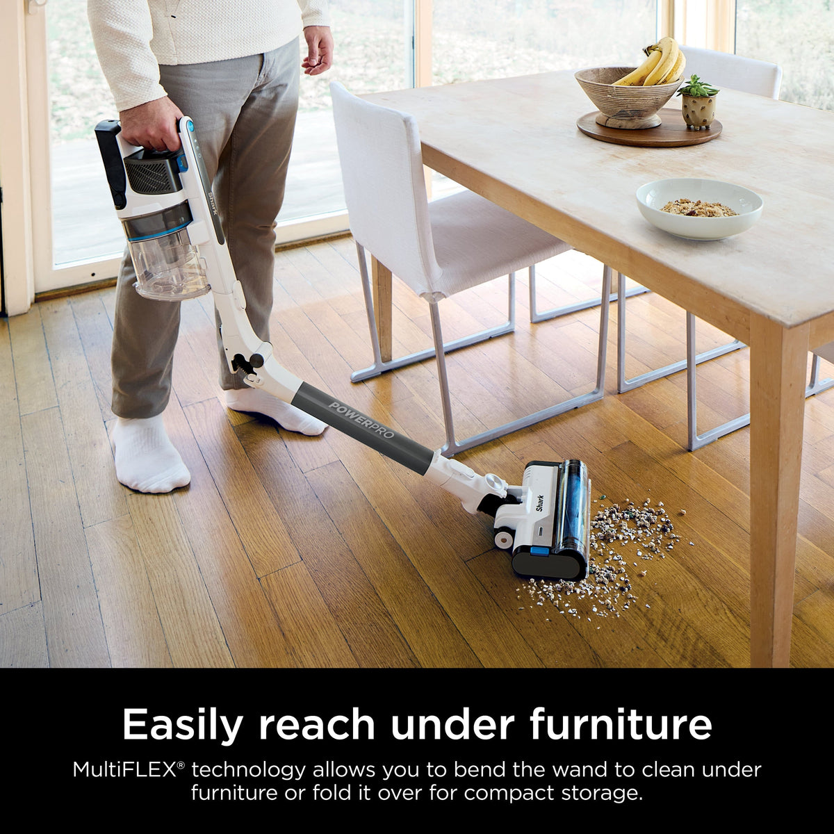 Shark - PowerPro Flex Reveal Cordless Vacuum, HEPA Filtration & Anti-allergen Complete Seal, Up to 50 min Runtime - White