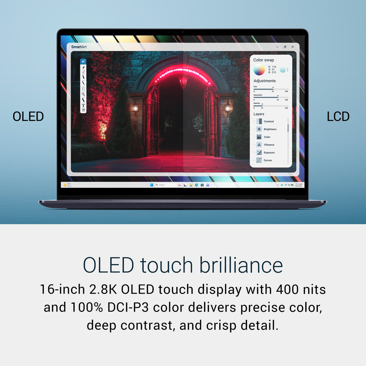 Dell - 16" 3K OLED Touchscreen Laptop - Intel Core Ultra 9 386H 2026 - 32GB Memory - 512GB Storage - Copilot+ PC - Celestial Blue