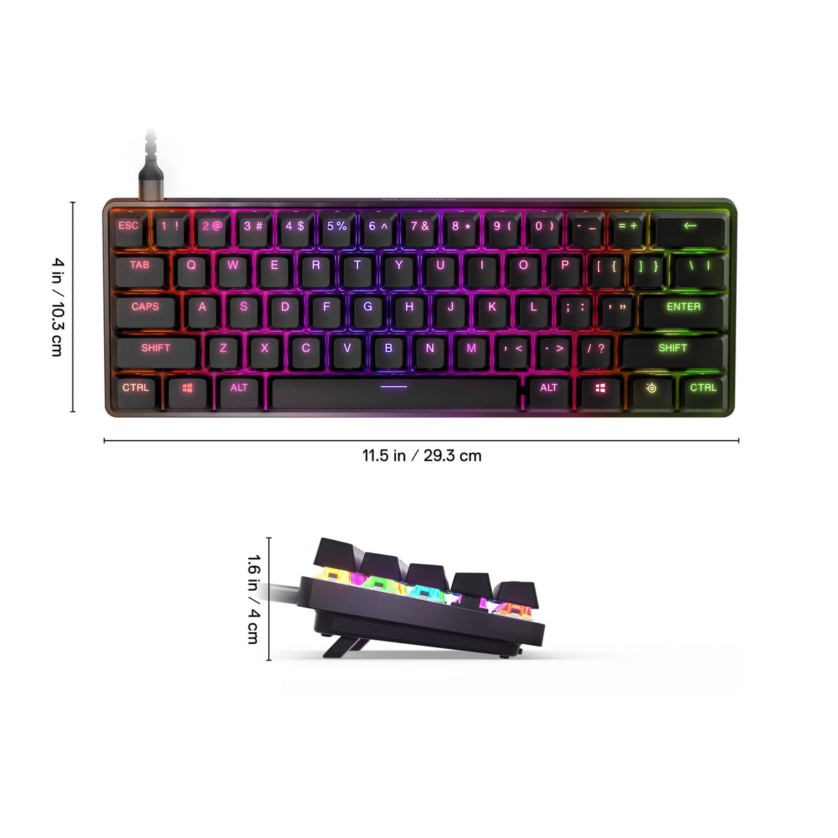 SteelSeries - Apex 9 Mini 60% Wired Optical OptiPoint Adjustable Actuation Switch Gaming Keyboard with Rapid Tap - Black