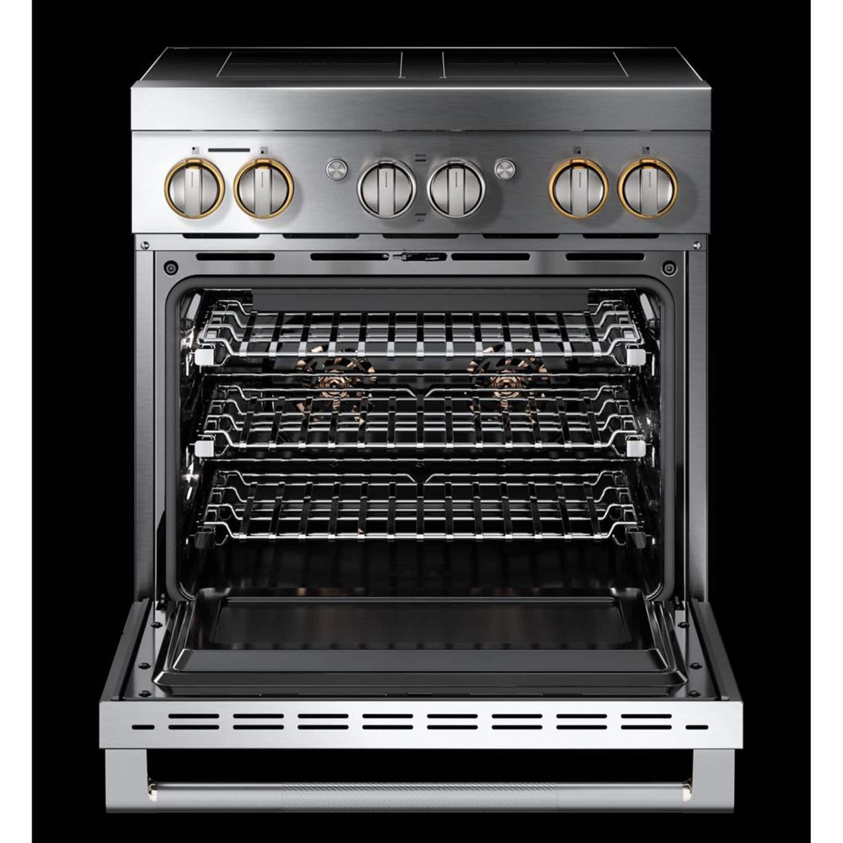 JennAir - 30 in. Wide 4 Elements RISE 4.1 Cu. Ft. Freestanding Electric Induction Range - Stainless Steel