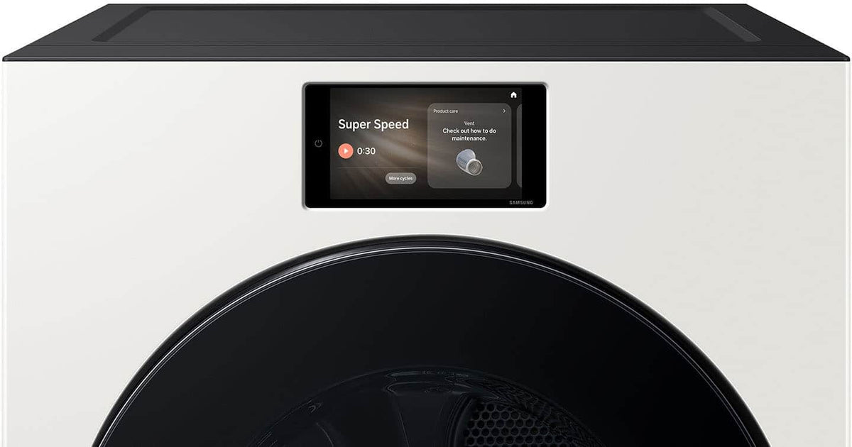 Samsung - 7.6 cu. ft. Bespoke AI Ultra Capacity Front Load Electric Dryer with AI Home and AI OptiDry+ - Ivory