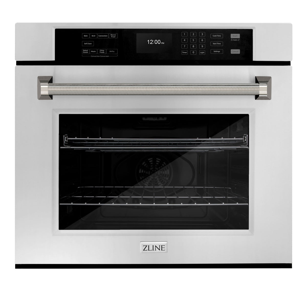 ZLINE - Autograph 30 in. True Convection Single Wall Oven & Nickel Helix Handle (WASZ-30-KPN) - Stainless Steel